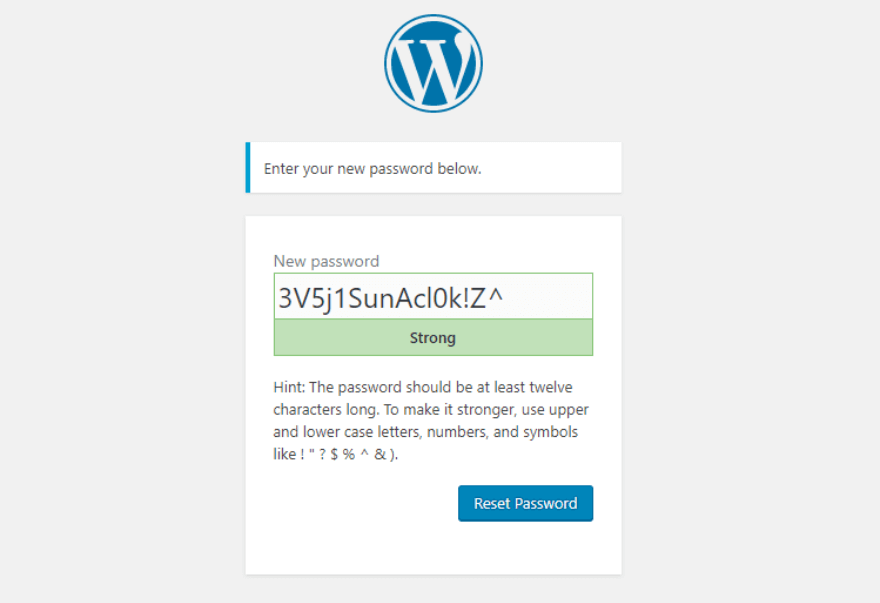 wordpress admin yeni şifre
